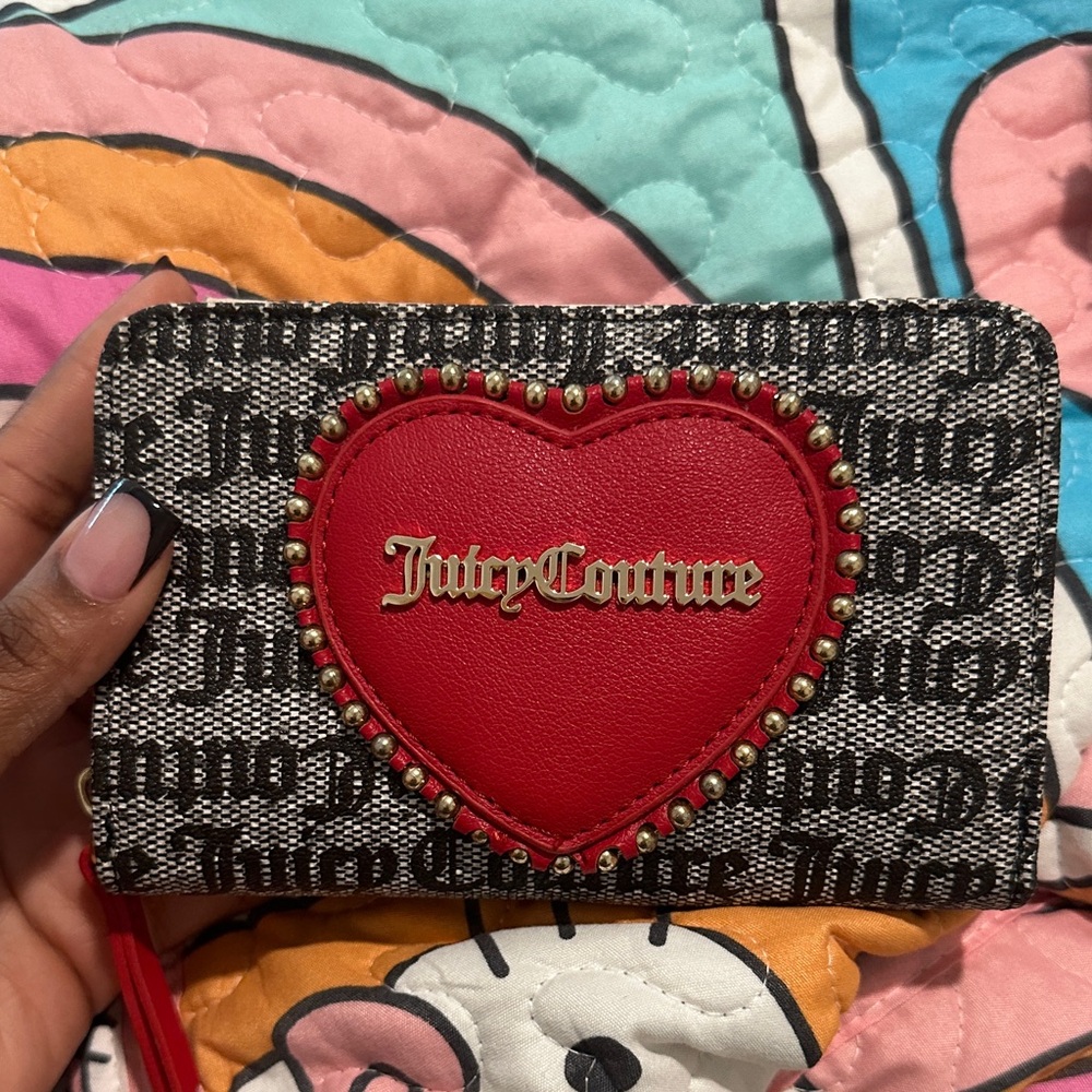 Juicy Couture Red Heart Embellished Wallet
